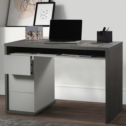 Modern design grey office desk 110x60cm with 3 drawers Mackay Promotion