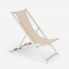2 Adjustable Folding Aluminium Beach Deck Chairs Riccione Gold 
