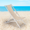 2 Adjustable Folding Aluminium Beach Deck Chairs Riccione Gold On Sale