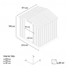 Box in gray galvanized sheet metal tool house St.Moritz 213x191x195cm Characteristics