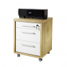 Modern Design Mini White Chest of Drawers with 3 Deep Drawers and wheels DaVinci Offers