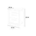 Modern Design Mini White Chest of Drawers with 3 Deep Drawers and wheels DaVinci Sale