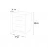 Modern Design Mini White Chest of Drawers with 3 Deep Drawers and wheels DaVinci Sale