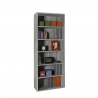Modern Design Grey Tall Bookcase with 6 Shelves and Cement Effect for Study Office Empire State Offers