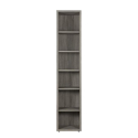 Grey Modular Narrow Bookcase with 6 Shelves for Office Home Slim Sale