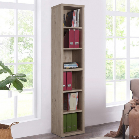 Vertical wooden bookcase 6 rooms modern design Ely