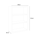 Low vertical wooden bookcase 3 rooms modern design Betty Sale