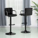 High swivel bar stool adjustable black design Las Vegas Black Edition On Sale