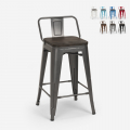 high stool industrial design metal wood style Lix bar kitchen steel wood top Promotion