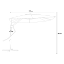 Off-centre side pole umbrella 3m white garden terrace Napili Choice Of