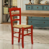 Vintage Wooden Dining Chair with Straw Seat for Kitchen Dining Room Paesana 