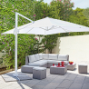 Garden adjustable side arm umbrella in aluminum 3x3m Paradise White On Sale