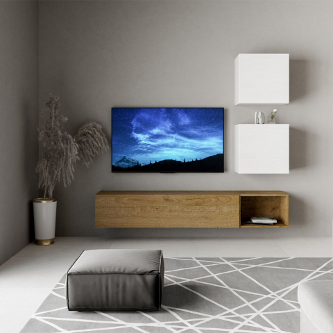 Modern wall-hung living room TV stand 4 wall units A115 Promotion