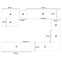 Modern White Wood Floating TV Wall Unit for Living Room A15 Model