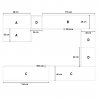 Modern White Wood Floating TV Wall Unit for Living Room A15 Model
