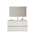 Bathroom cabinet suspended base 2 drawers ceramic sink mirror LED lamp Storsjon Offers