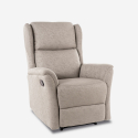 Manual recliner relax armchair with footrest in Hope fabric Choice Of