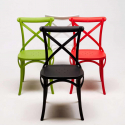 Set of 20 Polypropylene Design Chair Vintage Style Home Interiors Restaurants Cross 