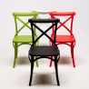 Set of 20 Polypropylene Design Chair Vintage Style Home Interiors Restaurants Cross 