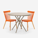 Design round beige table set 80cm 2 chairs Eskil Cost