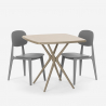 Modern beige square table set 70x70cm 2 design chairs Wade Cost