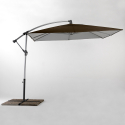 Garden side arm umbrella 2.5x2.5 metres in aluminium Shadow Brown Choice Of
