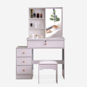 Make-up cabinet sliding mirror bedroom stool Abby On Sale