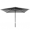 Marte Noir 3x3 square aluminium garden umbrella with central arm Choice Of