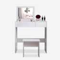 Space-saving make-up station make-up container mirror stool Nicole On Sale