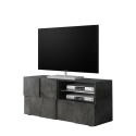 Modern black TV stand base cabinet with door drawer Dama Petite Ox Offers