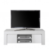Modern white TV stand base unit 2 side doors open compartment Florence Offers