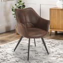 Vintage leatherette upholstered dining room kitchen chair Dohod On Sale