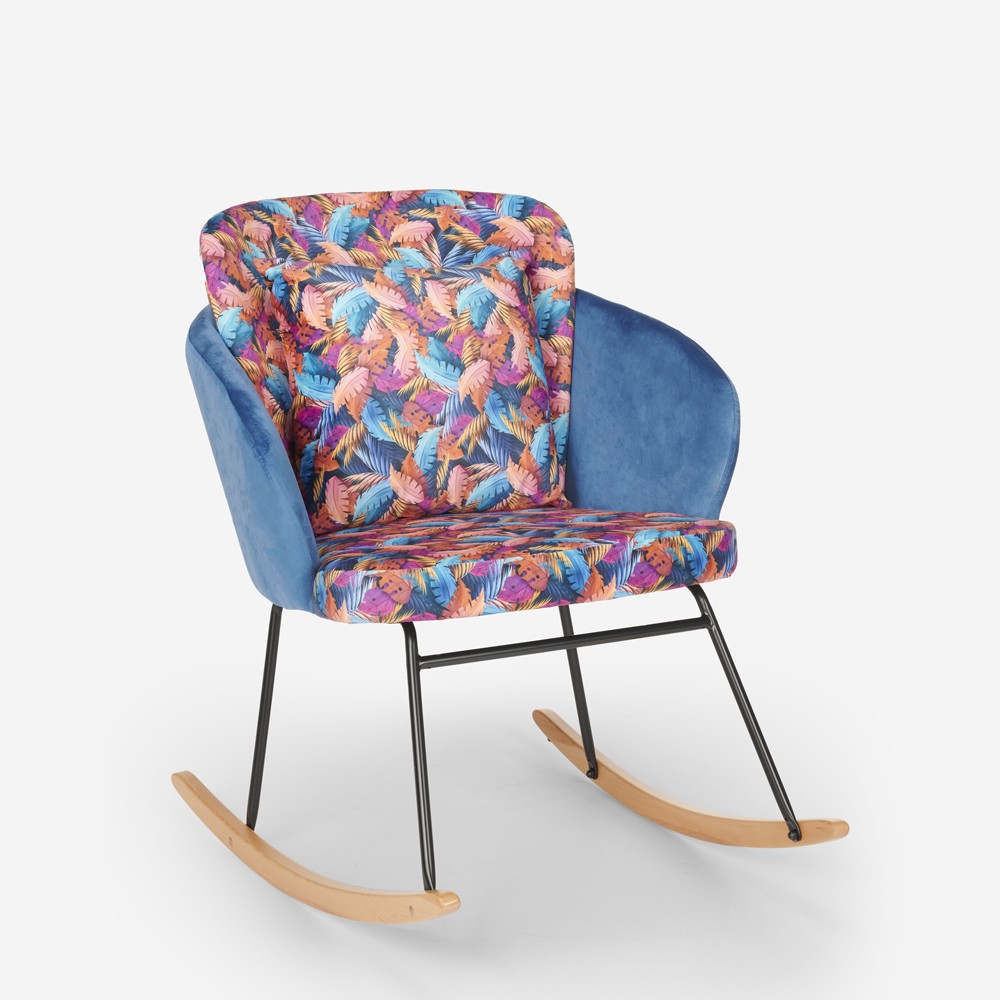 Rocking chair velvet modern armchair living room cushion Botanika