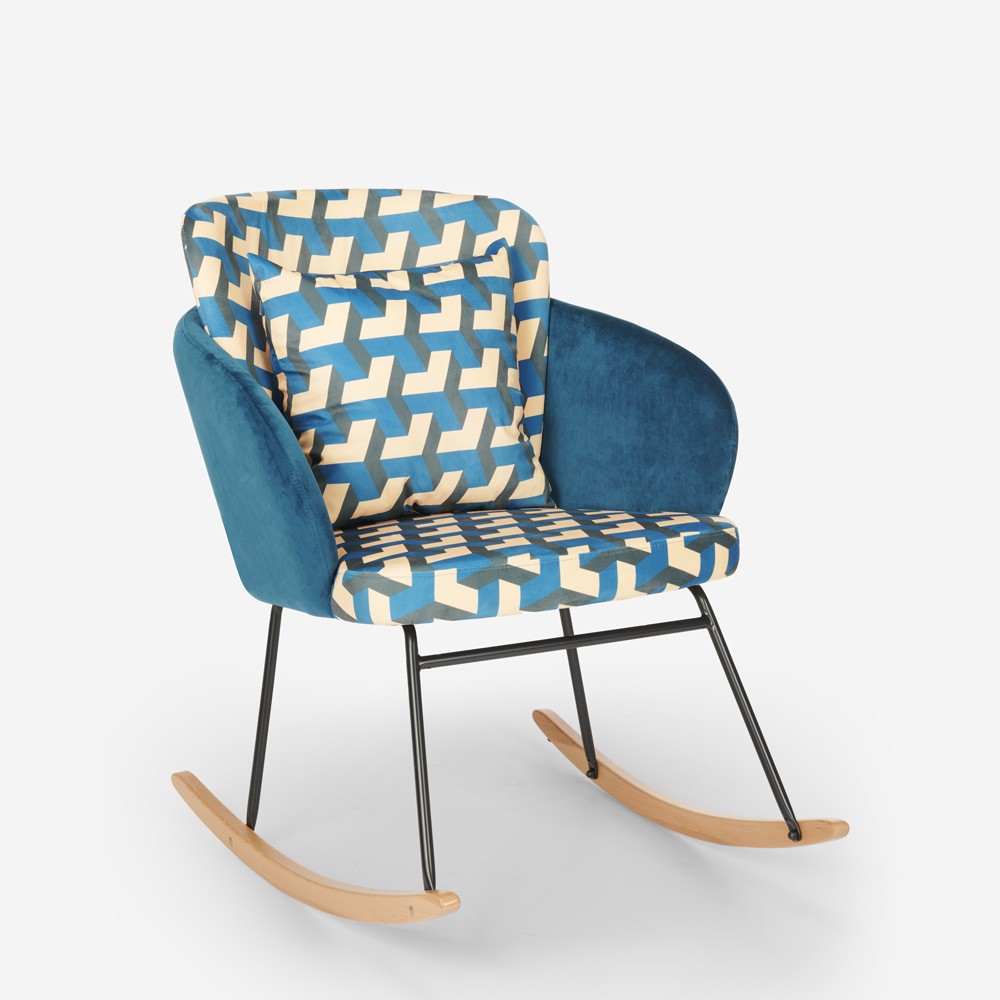 Rocking chair modern velvet armchair living room cushion Modelis