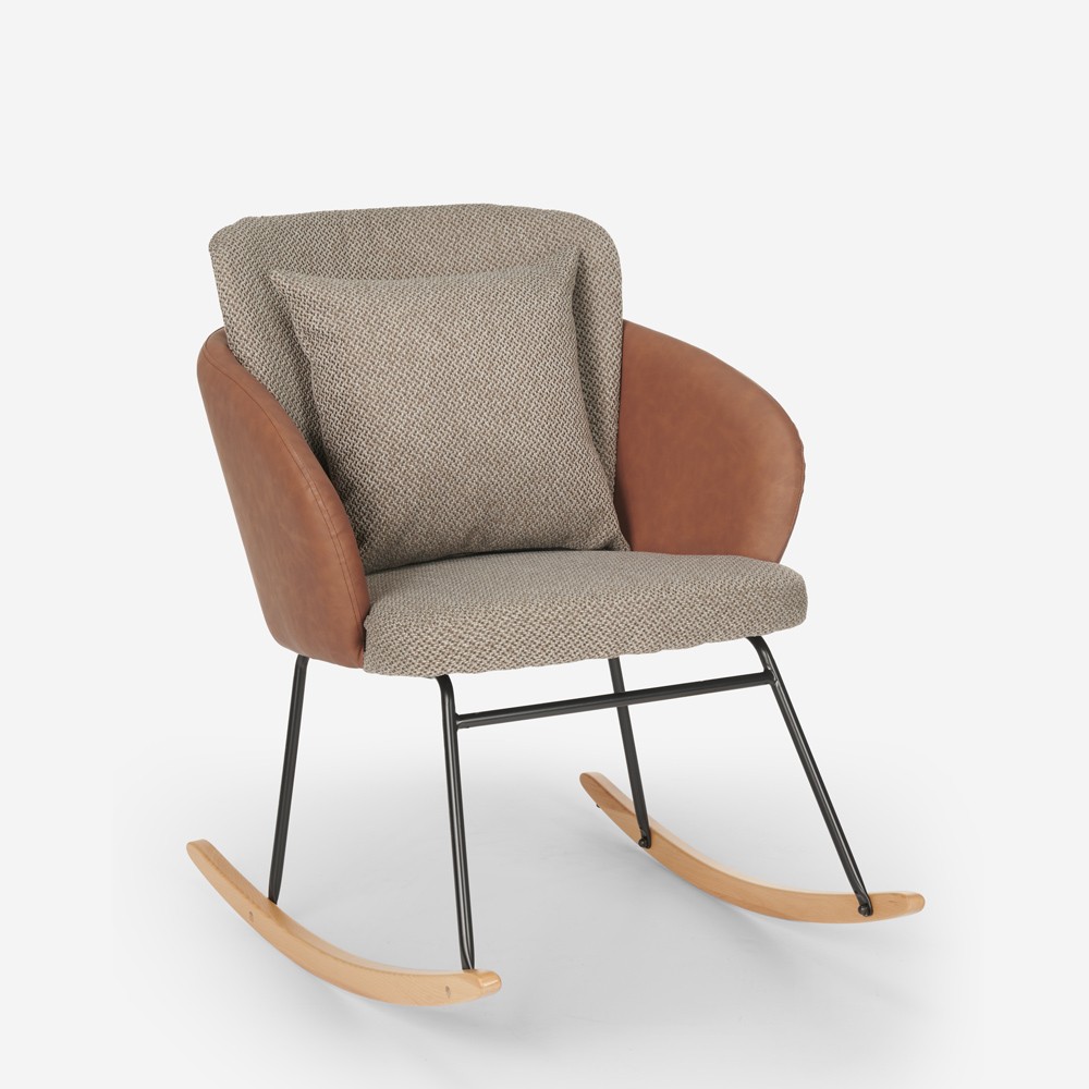 Rocking chair modern wood armchair living room cushion Supoles