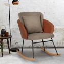 Modern rocking chair wood armchair living room cushion Supoles On Sale