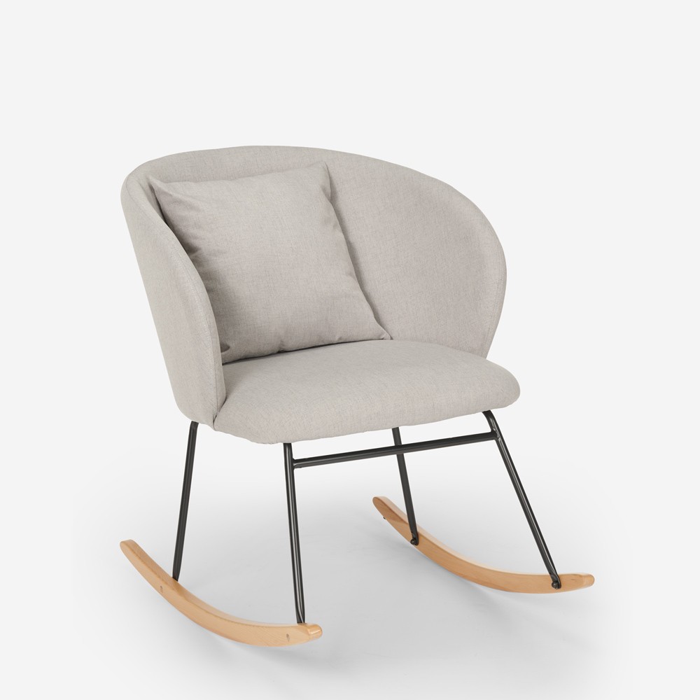 Modern rocking chair living room armchair wood cushion Houpa