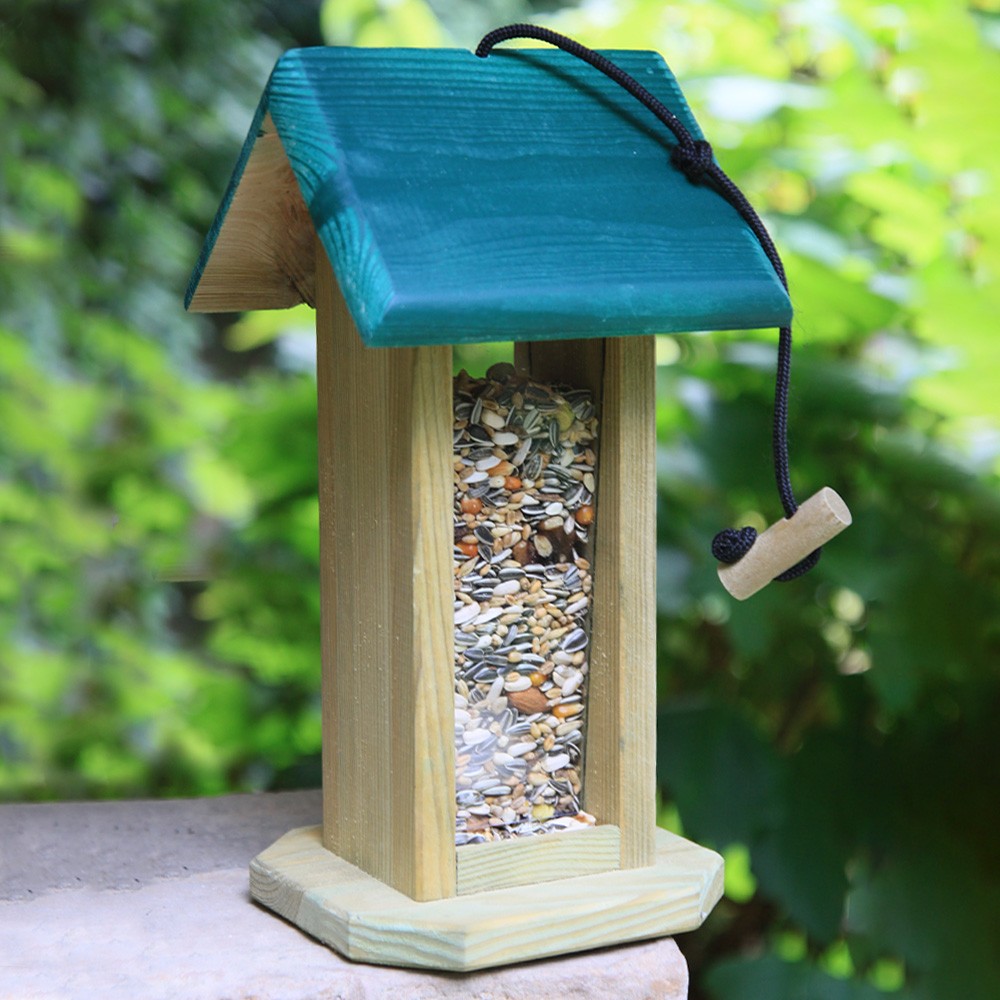 Outdoor wild bird feeder made of wood Lizzy