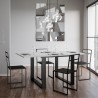 Extendable Dining Table 90x90-180cm White Tecno Libra Sale
