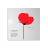 Square Wall Clock with Calendar, Modern Poppy Flower Design Offers
