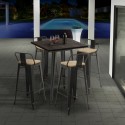 Lix high table for industrial stools metal steel and wood 60x60 welded Bulk Discounts