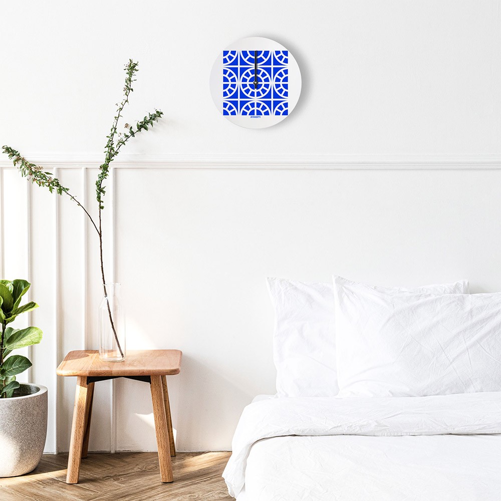Wall clock design round colorful modern Azulejo D