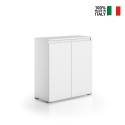 Multipurpose sideboard living room kitchen entrance 3 shelves white On Sale