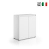 Multipurpose sideboard living room kitchen entrance 3 shelves white On Sale