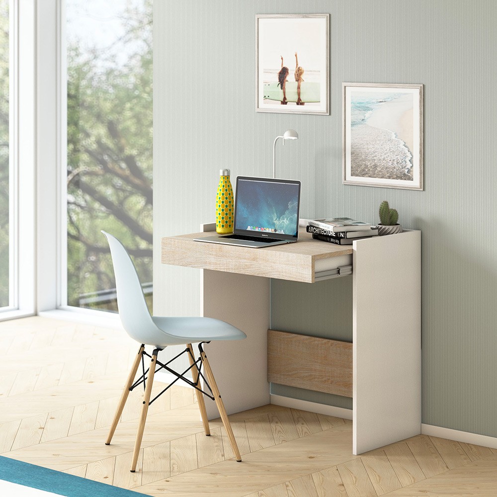 Smartworking home office desk 80x40 modern drawer Home Desk
