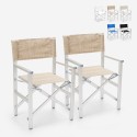 2 Folding beach chairs portable aluminium textilene Regista Gold Bulk Discounts