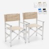 2 Folding beach chairs portable aluminium textilene Regista Gold Bulk Discounts