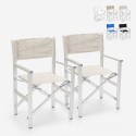2 Folding beach chairs portable aluminium textilene Regista Gold Promotion