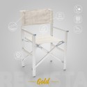 2 Folding beach chairs portable aluminium textilene Regista Gold On Sale