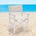 2 Folding beach chairs portable aluminium textilene Regista Gold Offers